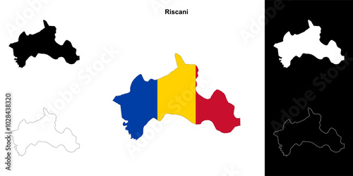 Riscani blank outline map set