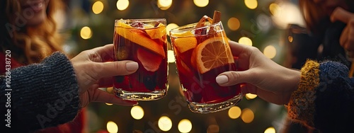 mulled wine in hands. Generated by ai.