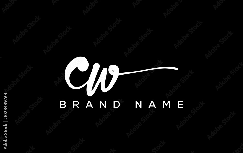 CW letter beauty handwriting vector logo. CW letter beauty handwriting vector logo.