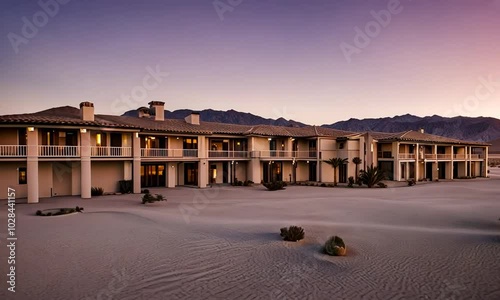 Roadside motel in the desert.