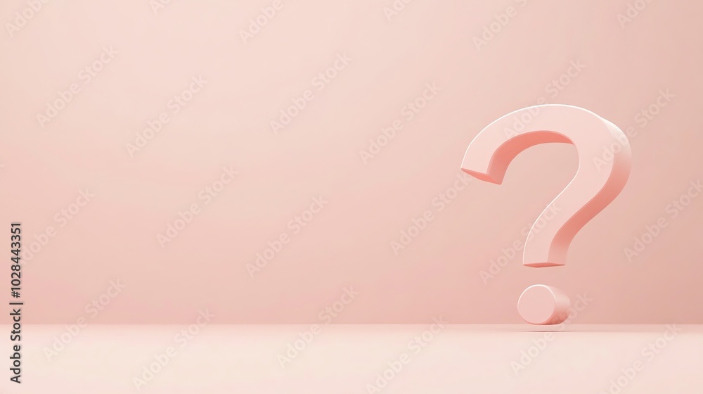 A pink question mark on a pink background. A pink question mark on a pink background.