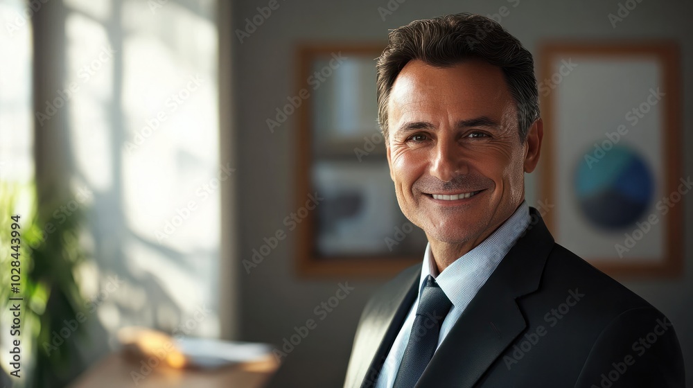 Portrait of smiling businessman in office Portrait of smiling businessman in office