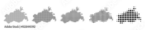 Mecklenburg-Vorpommern Map halftone in different sizes