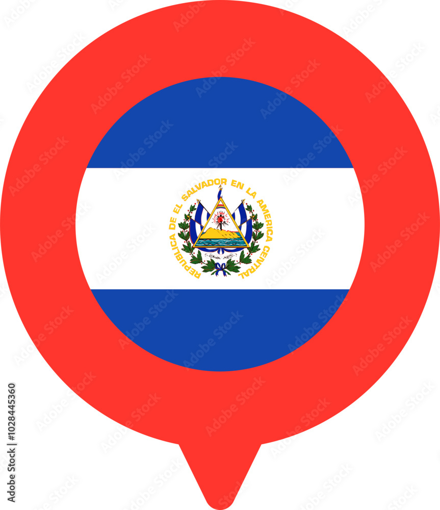 Obraz premium El Salvador Flag On Pin Icon