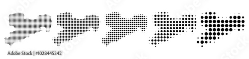 Saxony Map halftone in different sizes