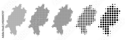 Hesse Map halftone in different sizes