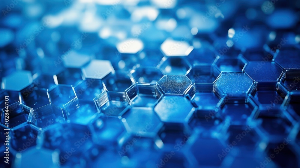 Blue Honeycomb Background. Abstract Blue Bokeh Background with Honeycomb Structure Blue Honeycomb Background. Abstract Blue Bokeh Background with Honeycomb Structure