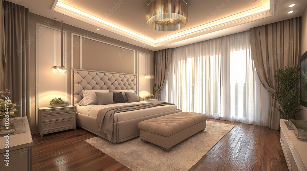 Dark Tone Minimalist Bedroom with Upholstered Furniture Dark Tone Minimalist Bedroom with Upholstered Furniture