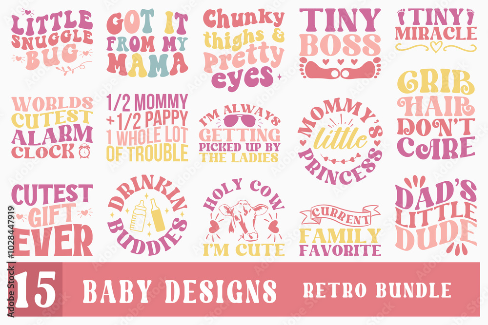 Fototapeta premium baby designs retro bundle t shirt design