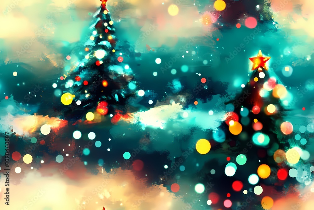 Enchanting Christmas Tree with Abstract Flair