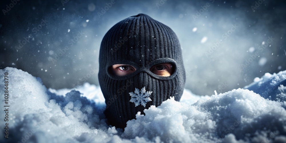 person in the hood with a snowflake person in the hood with a snowflake