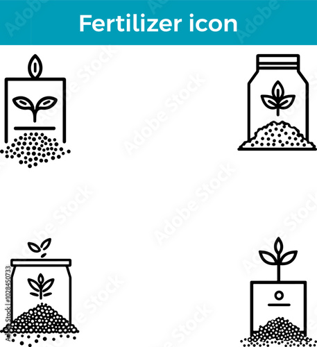 Fertilizer icon garden nutrient vector plant growth agriculture soil enrichment farming symbol