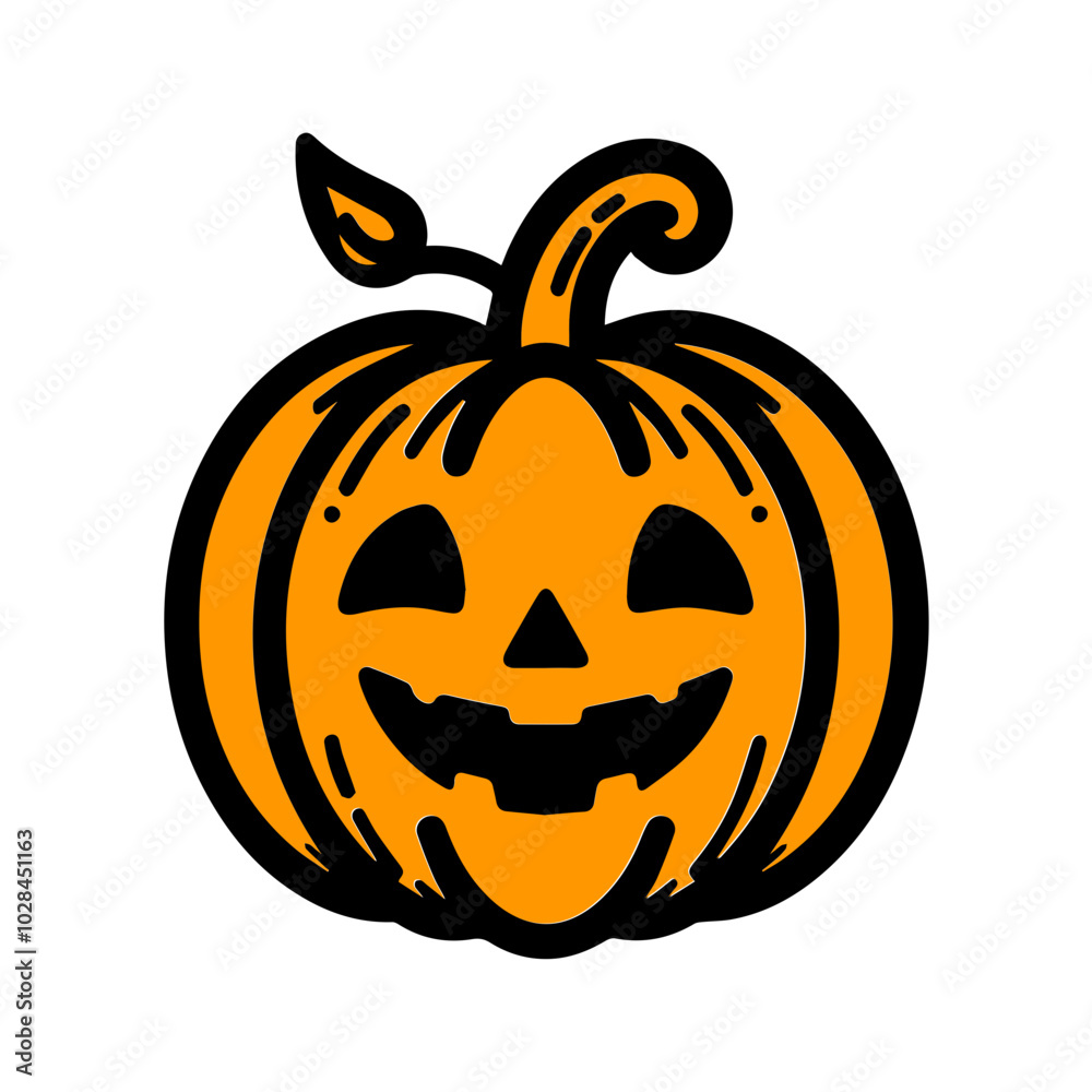 Fototapeta premium Jack O Lantern. Orange halloween pumpkin design