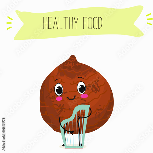 Cute  snake fruit, sala, rakum, salak characters, funny fruits, activities, leisure. Hand drawn vector illustration. Organic food, healthy, for kids menu, flyer, advertisement, wrap, label, invitation