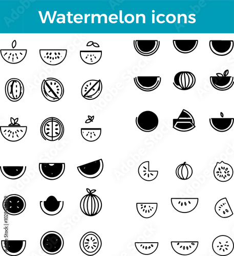 Watermelon icon fruit vector fresh produce healthy food organic farm summer melon slice symbol