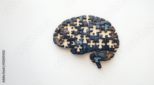 A puzzle brain created, with Generative AI technology.