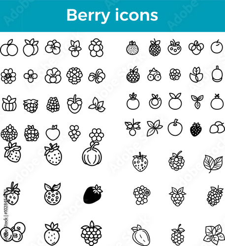 Berry icon fruit vector fresh produce healthy food organic farm juicy sweet harvest garden symbol