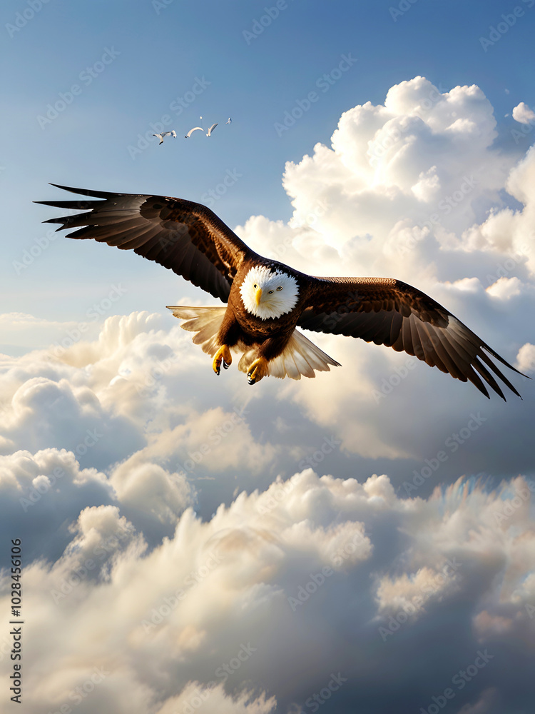 Naklejka premium Majestic Eagle Soaring in the Sky