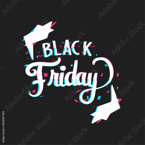  Black Friday lettering prominently displayed on a sleek black background, emphasizing the shopping event's significance photo