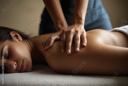 woman getting spa treatment photo