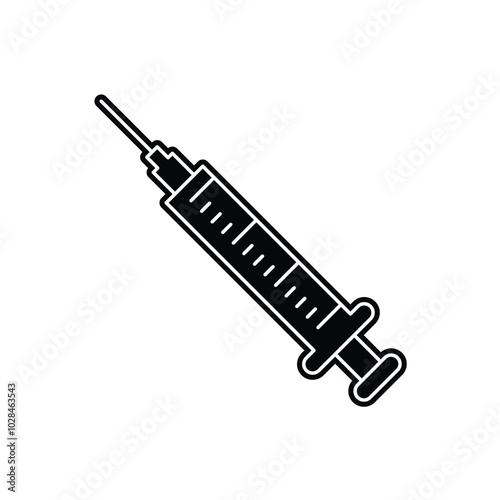 syringe flat icon vector illustration