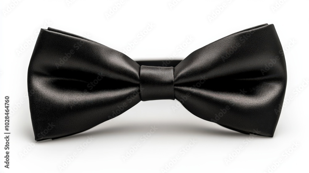 Bowtie Isolated. Black Bow Tie Attaching on White Background Bowtie Isolated. Black Bow Tie Attaching on White Background