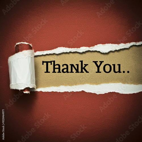 Unique "Thank You" on torn ...