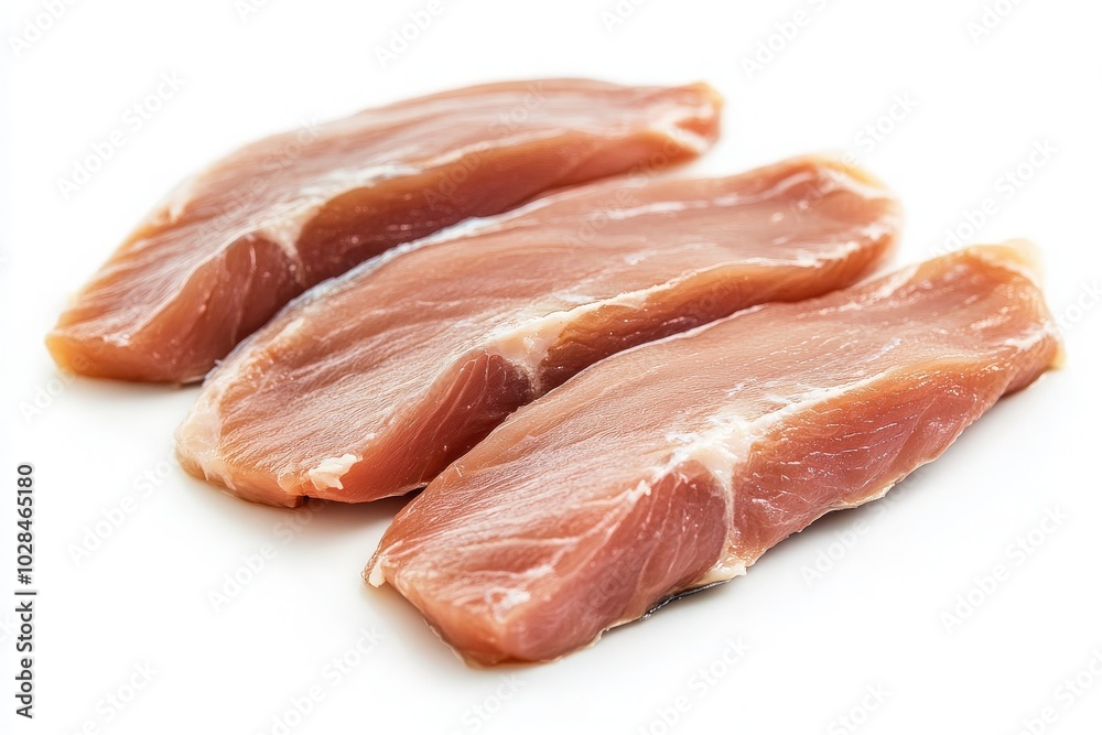 Freshly prepared anchovy fillets are displayed in a clean arrangement. Their silvery texture and soft flesh highlight their quality, ready for culinary use or incorporation into a dish. Freshly prepared anchovy fillets are displayed in a clean arrangement. Their silvery texture and soft flesh highlight their quality, ready for culinary use or incorporation into a dish.