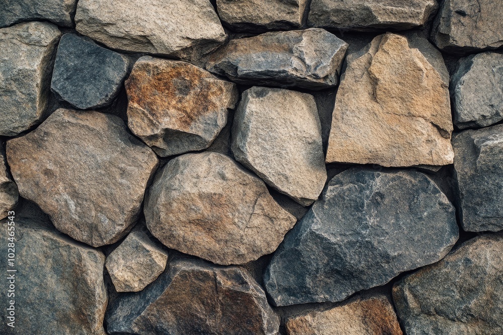 Stone wall background with copy space and no people - generative ai Stone wall background with copy space and no people - generative ai