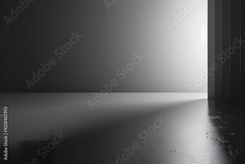 Fototapeta Naklejka Na Ścianę i Meble -  A black and white photo of an open door