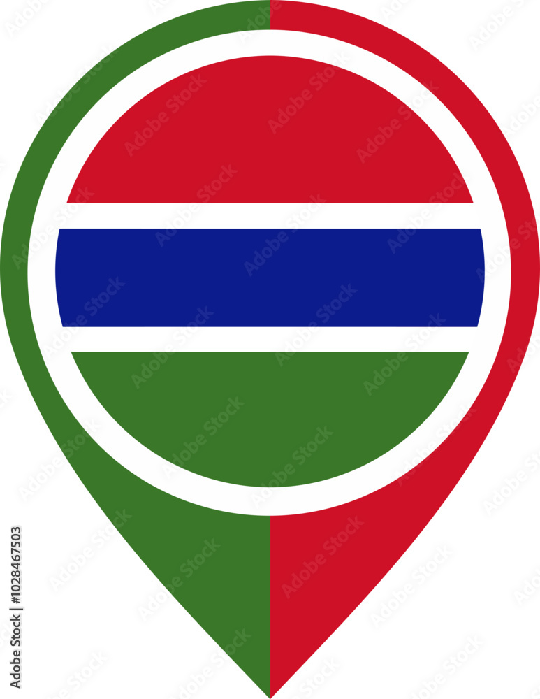 Map Icon Inside The Gambia Flag Map Icon Inside The Gambia Flag