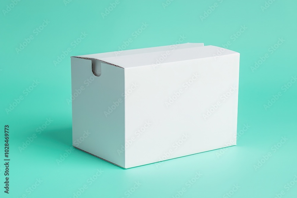 Cardboard white box package for product design, mockup on a solid background Cardboard white box package for product design, mockup on a solid background