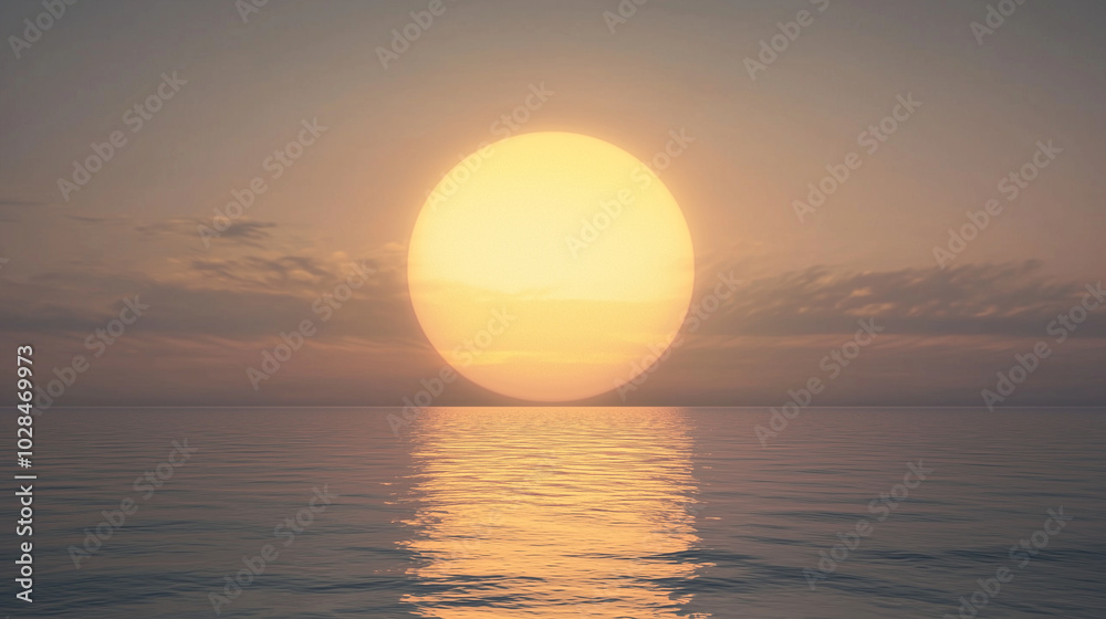 Sunset mirage distorting the sun’s shape on the ocean’s horizon photo Sunset mirage distorting the sun’s shape on the ocean’s horizon photo