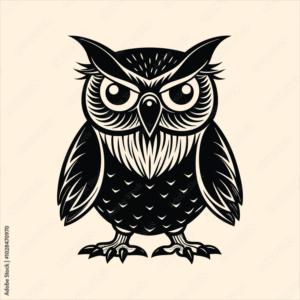 Irritable owl vector file illustration Irritable owl vector file illustration