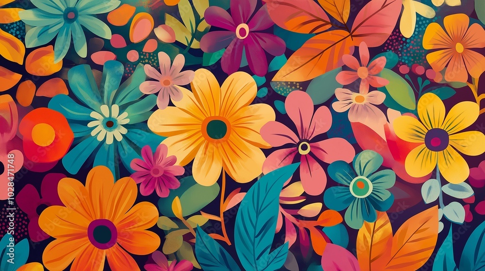 custom made wallpaper toronto digitalcolorful background with bright, abstract floral patterns