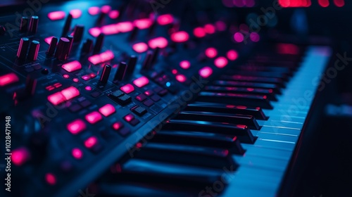 synthesizer with a futuristic design and a wide range of electronic sounds