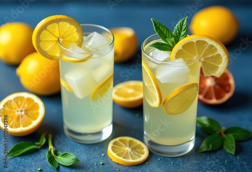 lemonade with lemon and mint