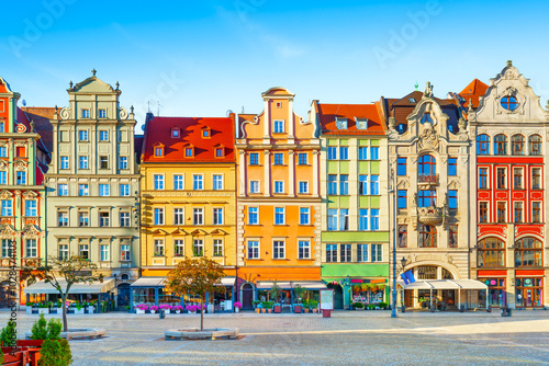 Obraz na płótnie Beautiful view of the old town and market square. Wroclaw, Poland w salonie