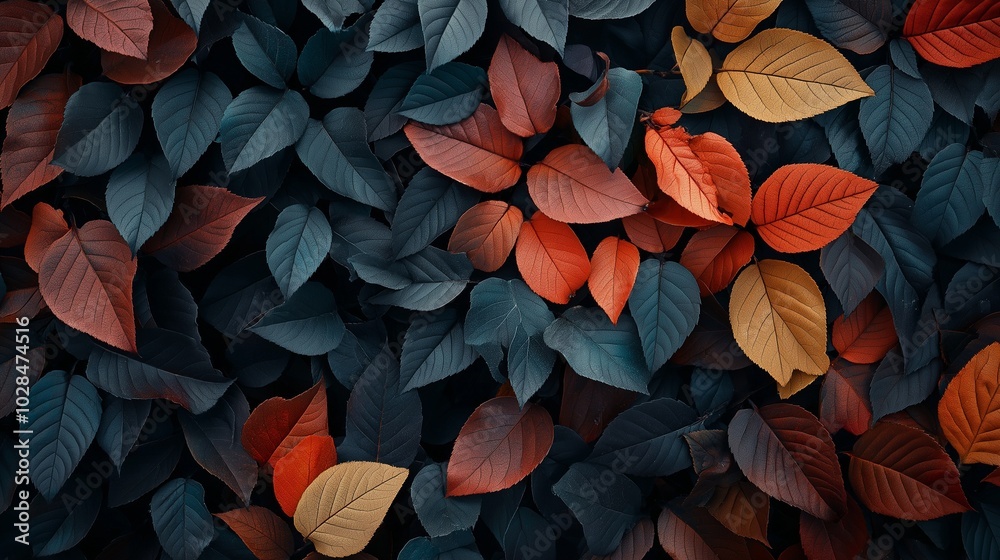 background featuring a kaleidoscopic pattern of leaves from different seasons background featuring a kaleidoscopic pattern of leaves from different seasons