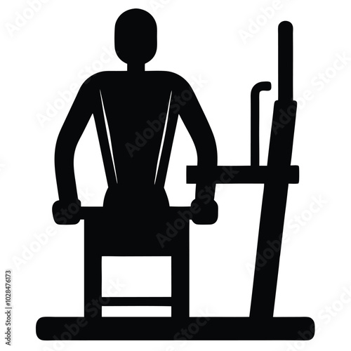 An image of triceps' dip machine silhouette 