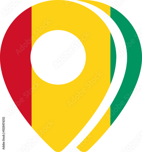 Guinea flag on Map Icon Free Download Guinea flag on Map Icon - GFXLoad