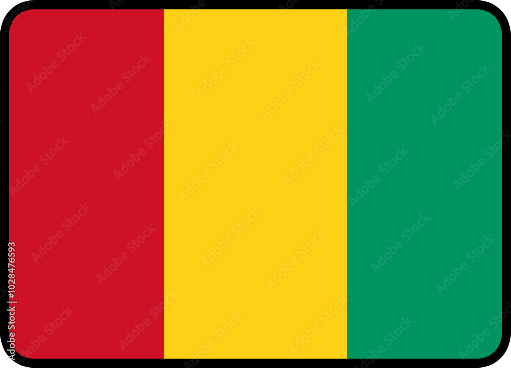 Obraz premium Guinea Flag Rounded Rectangle Icon