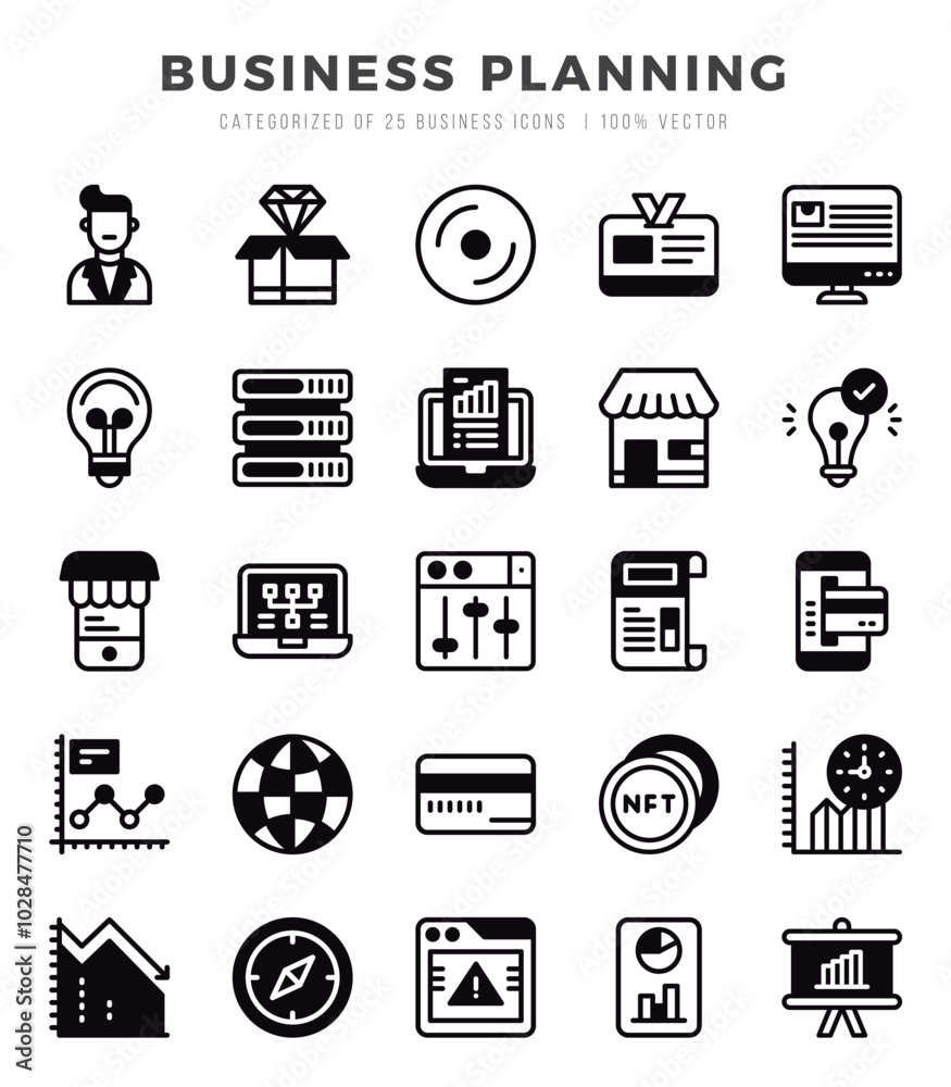 Business Planning icons set. Vector illustration. Business Planning icons set. Vector illustration.