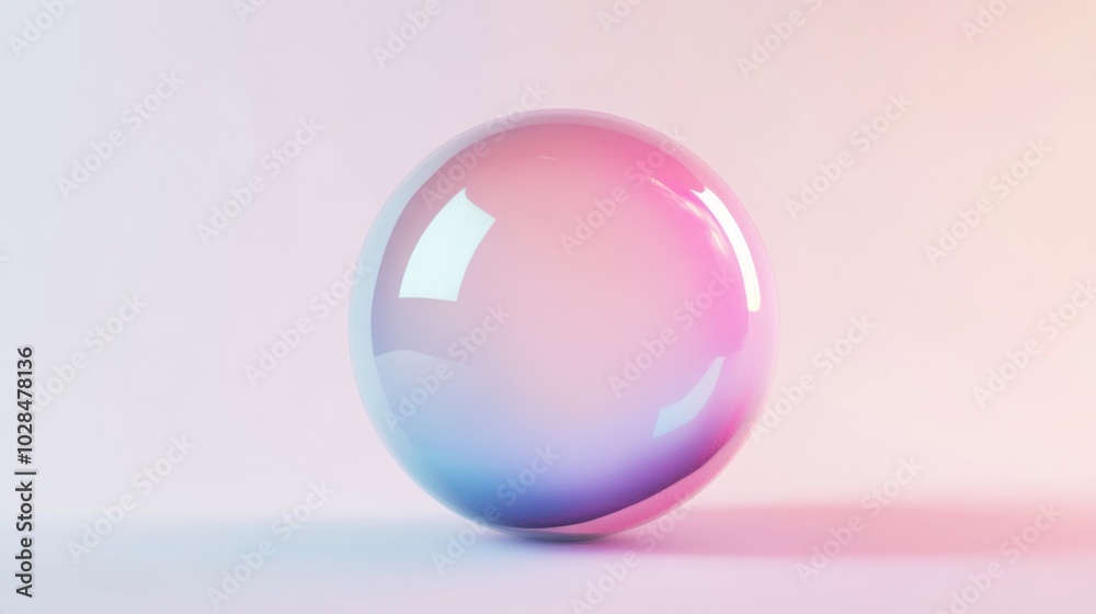 A glossy, iridescent sphere with a gradient of soft colors on a minimalistic background. A glossy, iridescent sphere with a gradient of soft colors on a minimalistic background.