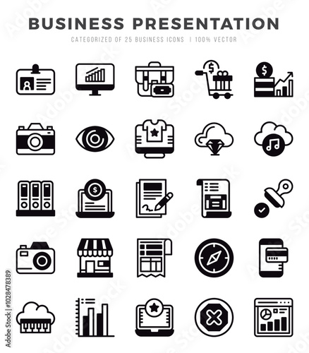 Set of Business Presentation icons. Vector Illustration.