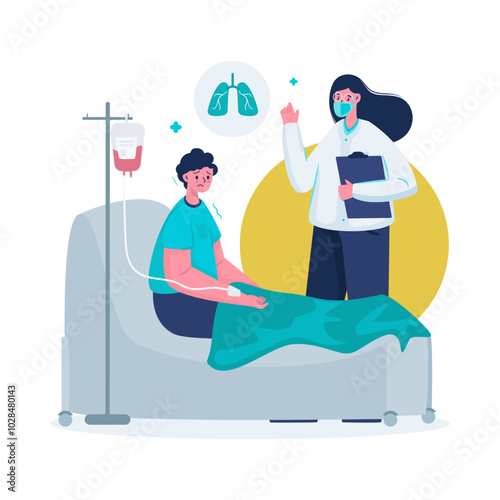 The doctor is giving a medical consultation vector illustration