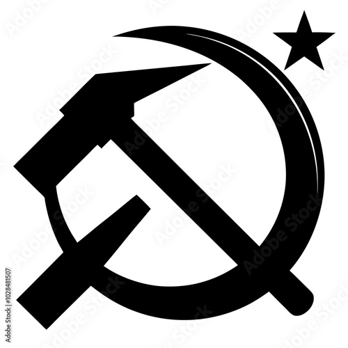 Hammer And Sickle Silhouette vector illustration