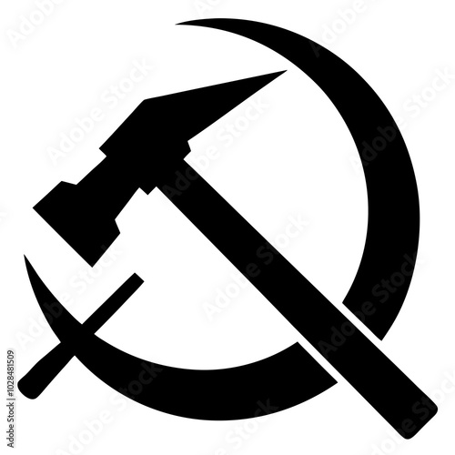 Hammer And Sickle Silhouette vector illustration