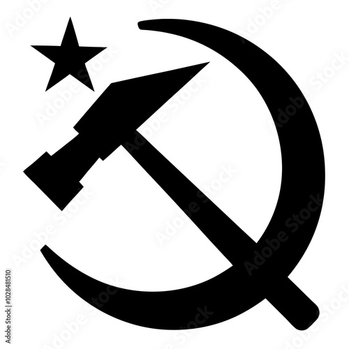 Hammer And Sickle Silhouette vector illustration