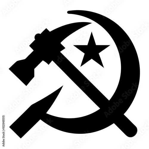 Hammer And Sickle Silhouette vector illustration